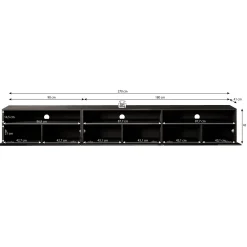 Antrix - TV-Meubel - Zwart - 270 cm