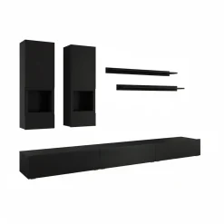 Antrix - Wandmeubel - Zwart - 270x41x26 cm