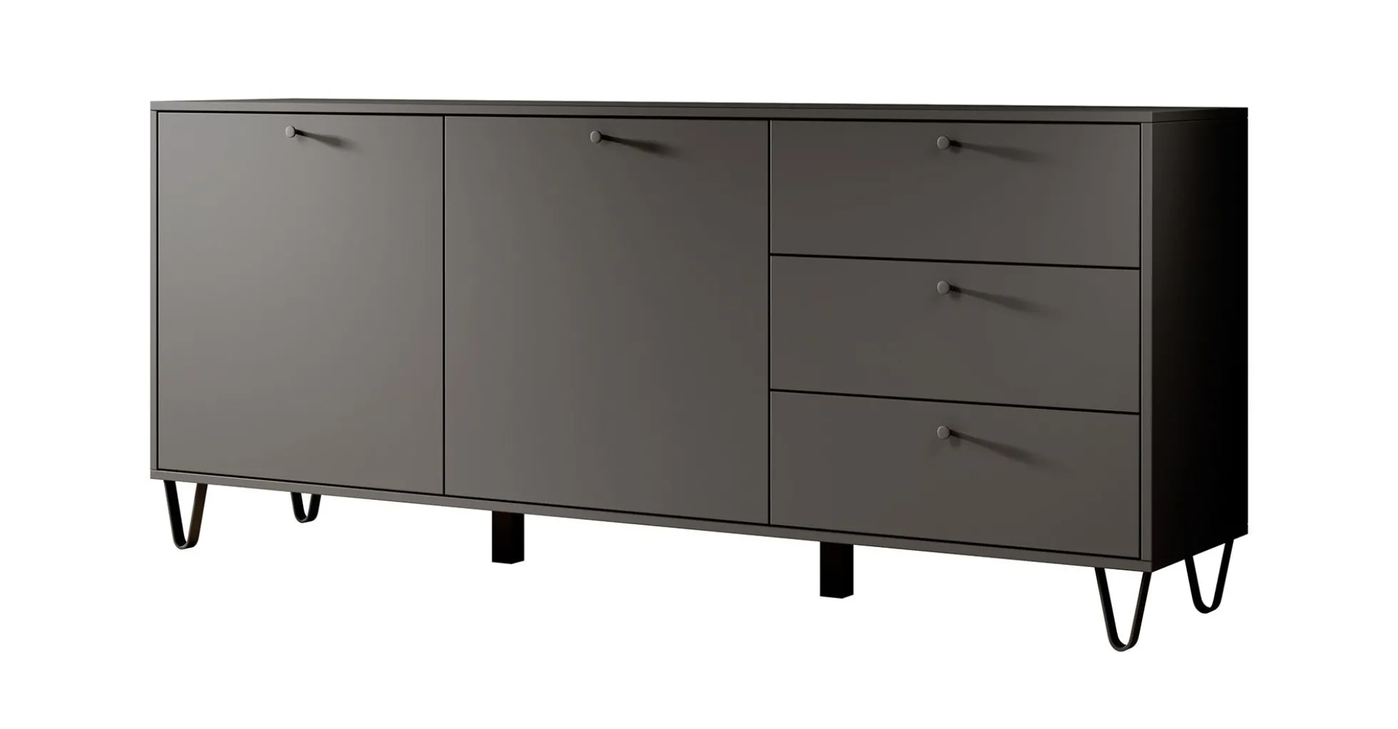 Apula - Dressoir - Antraciet - 184x40x75 cm
