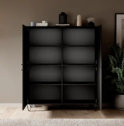 Apula - Dressoir - Antraciet - 124x40x135 cm