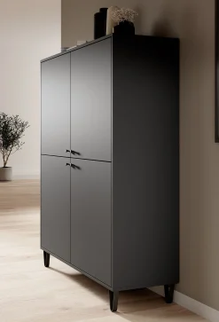 Apula - Dressoir - Antraciet - 124x40x135 cm