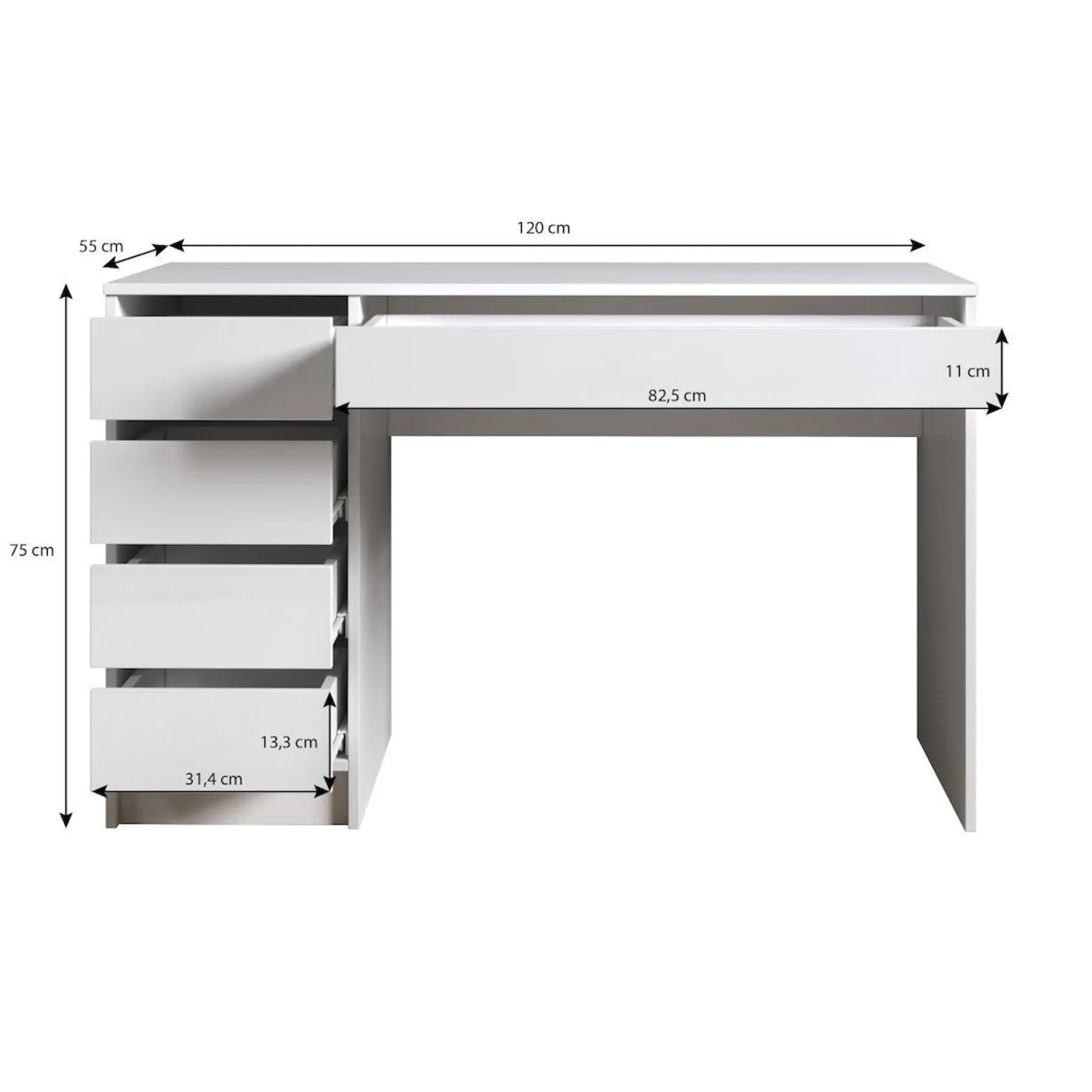 Arco - Kaptafel - Antraciet - 120x55 cm