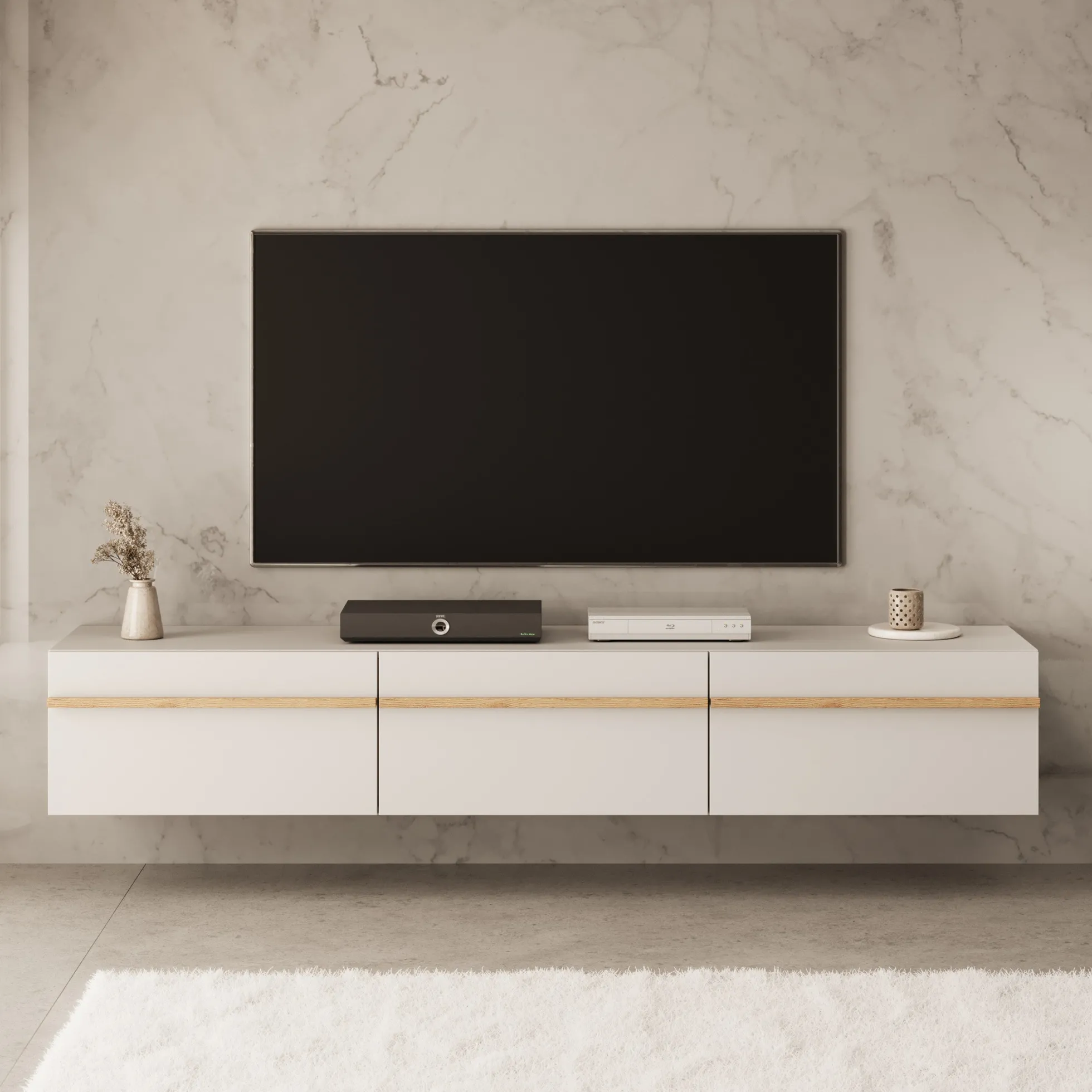Arda - TV-Meubel - Beige - 192x42x32 cm