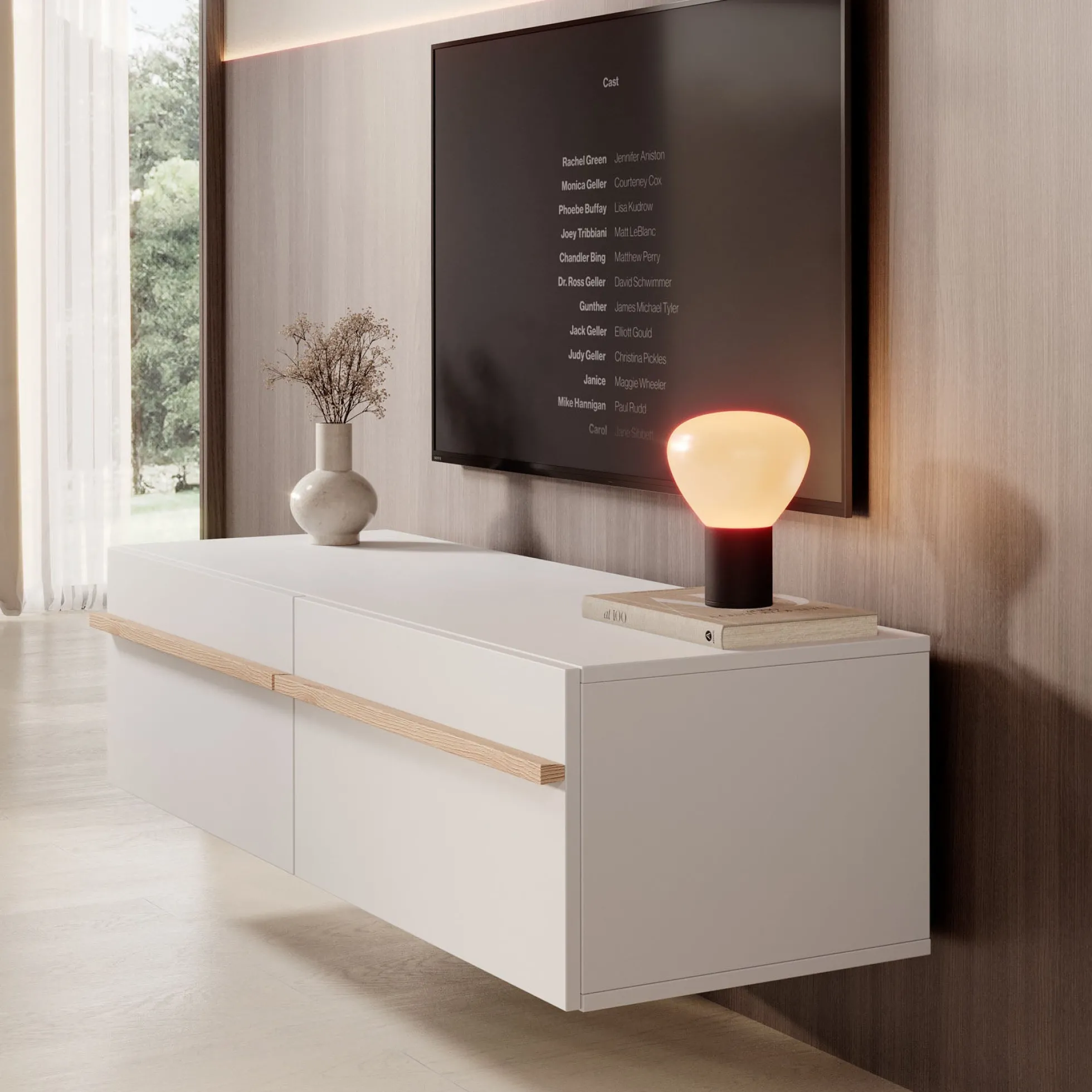 Arda - TV-Meubel - Beige - 128x44x32 cm
