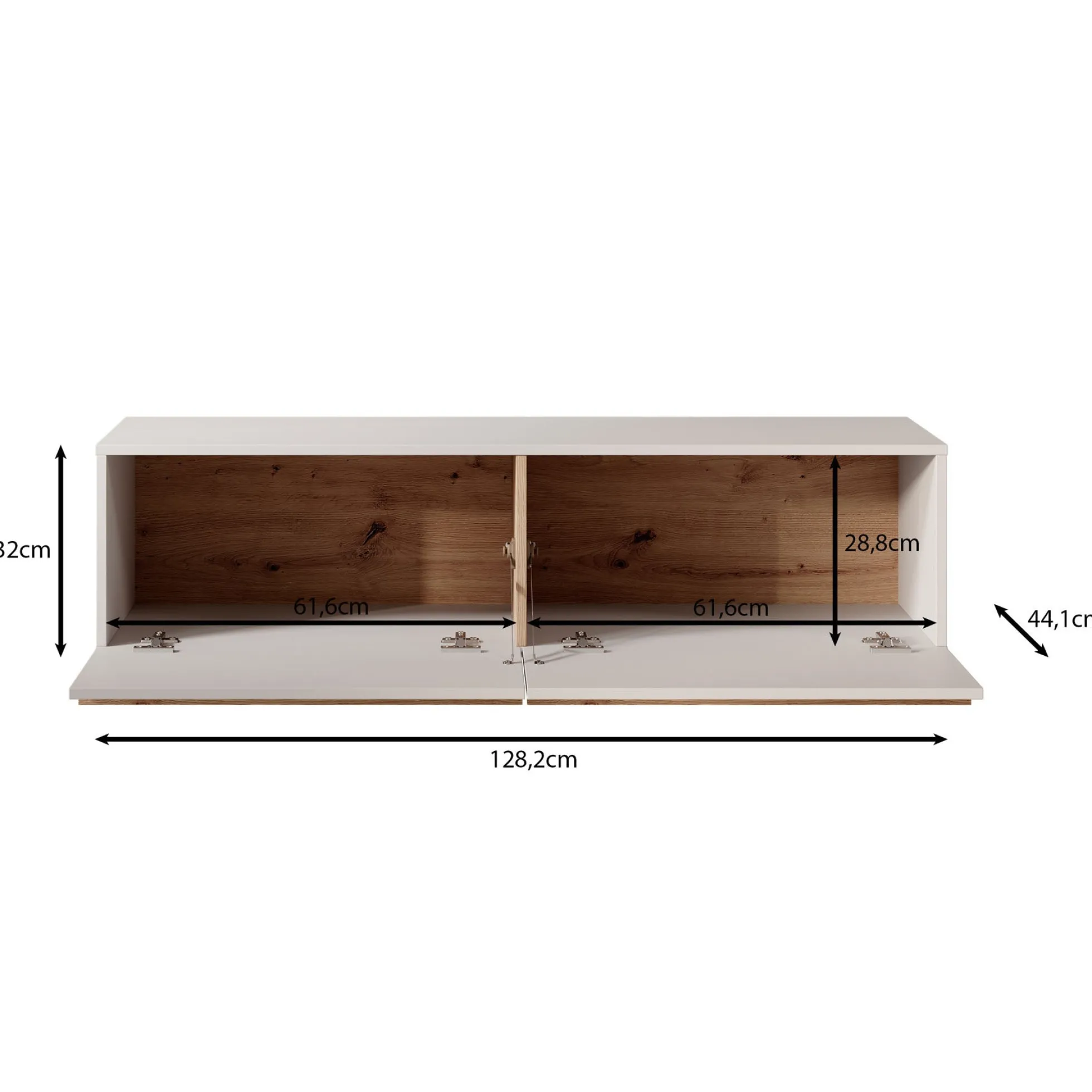 Arda - TV-Meubel - Beige - 128x44x32 cm