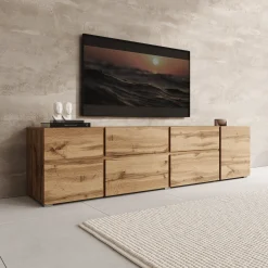 Aroji - TV-Meubel - Eikenpatroon - 195x40x48 cm