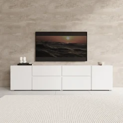 Aroji - TV-Meubel - Wit - 195x40x48 cm