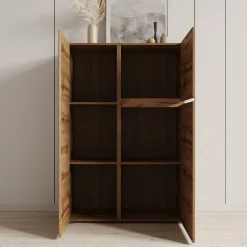 Aroji - Vitrinekast - Eikenpatroon - 92x40x139 cm