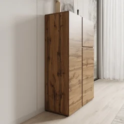 Aroji - Vitrinekast - Eikenpatroon - 92x40x139 cm