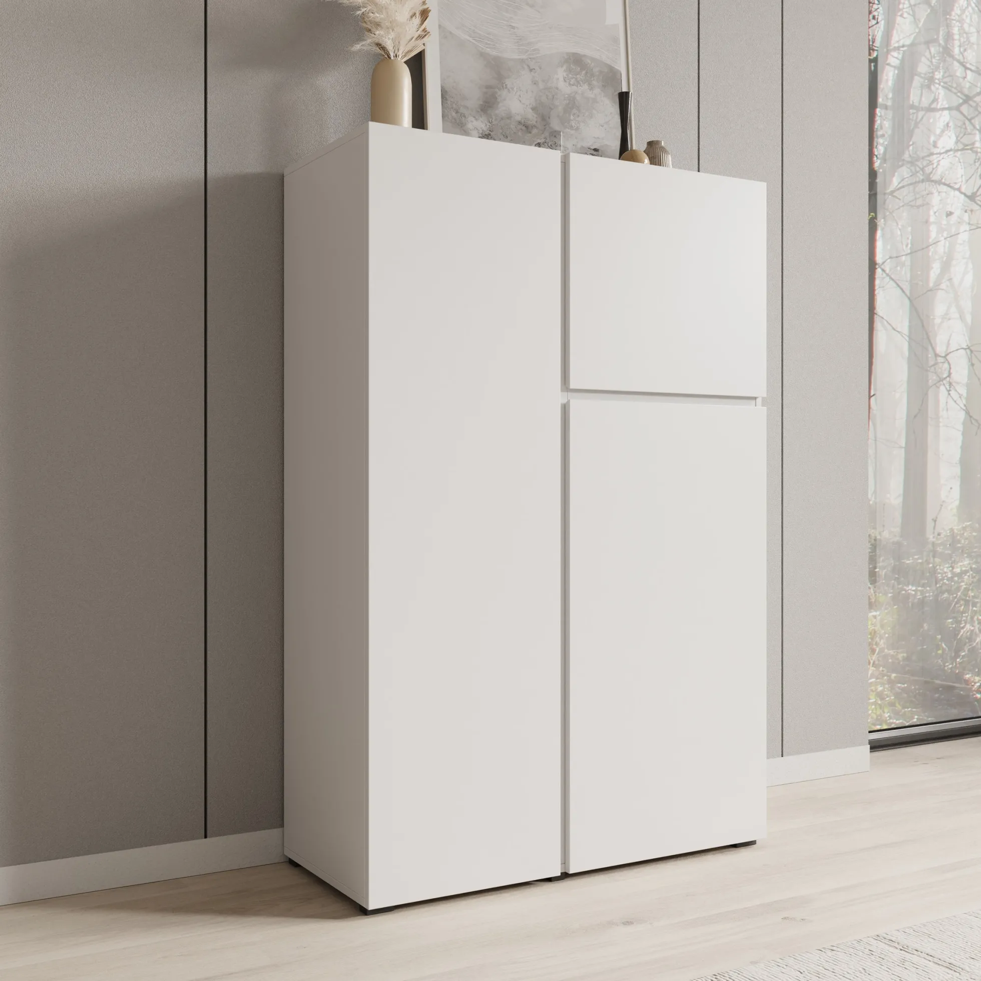 Aroji - Vitrinekast - Wit - 92x40x139 cm