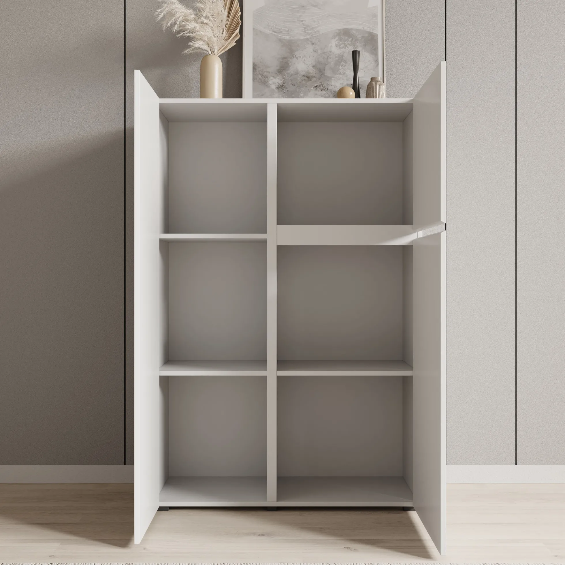 Aroji - Vitrinekast - Wit - 92x40x139 cm