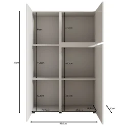 Aroji - Vitrinekast - Wit - 92x40x139 cm