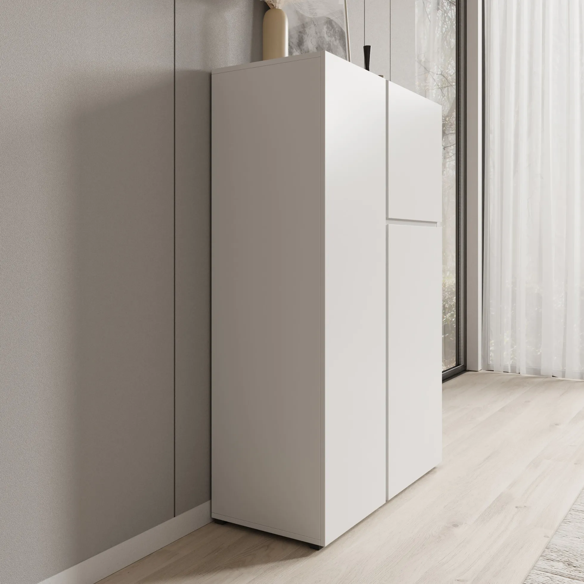 Aroji - Vitrinekast - Wit - 92x40x139 cm