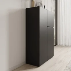 Aroji - Vitrinekast - Zwart - 92x40x139 cm