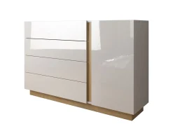 Ashley - Dressoir - Wit/eiken - 138x40x91 cm