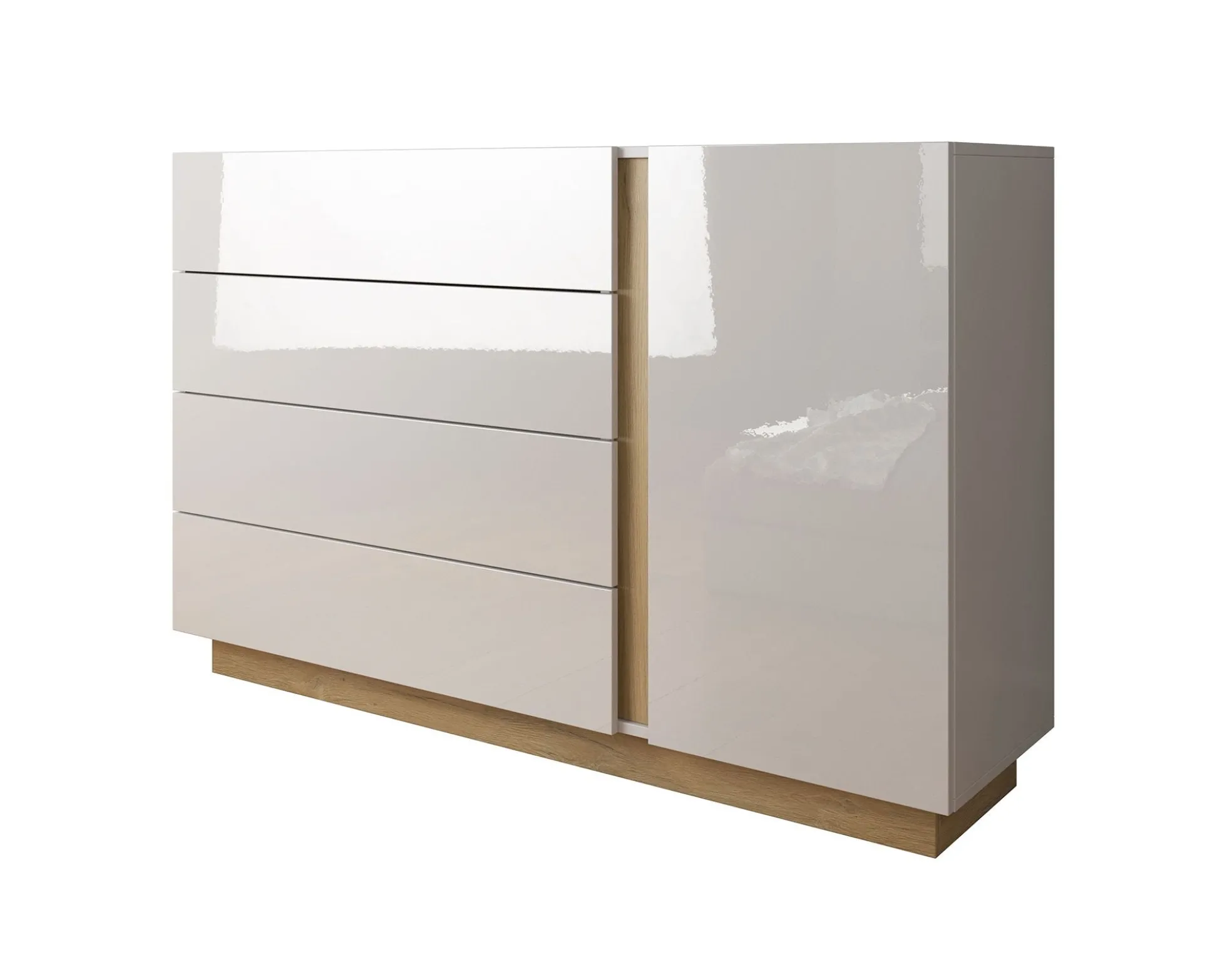 Ashley - Dressoir - Wit/eiken - 138x40x91 cm