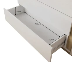 Ashley - Dressoir - Wit/eiken - 138x40x91 cm