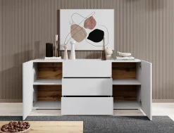Asilento - Dressoir - Wit - 140x35x61 cm