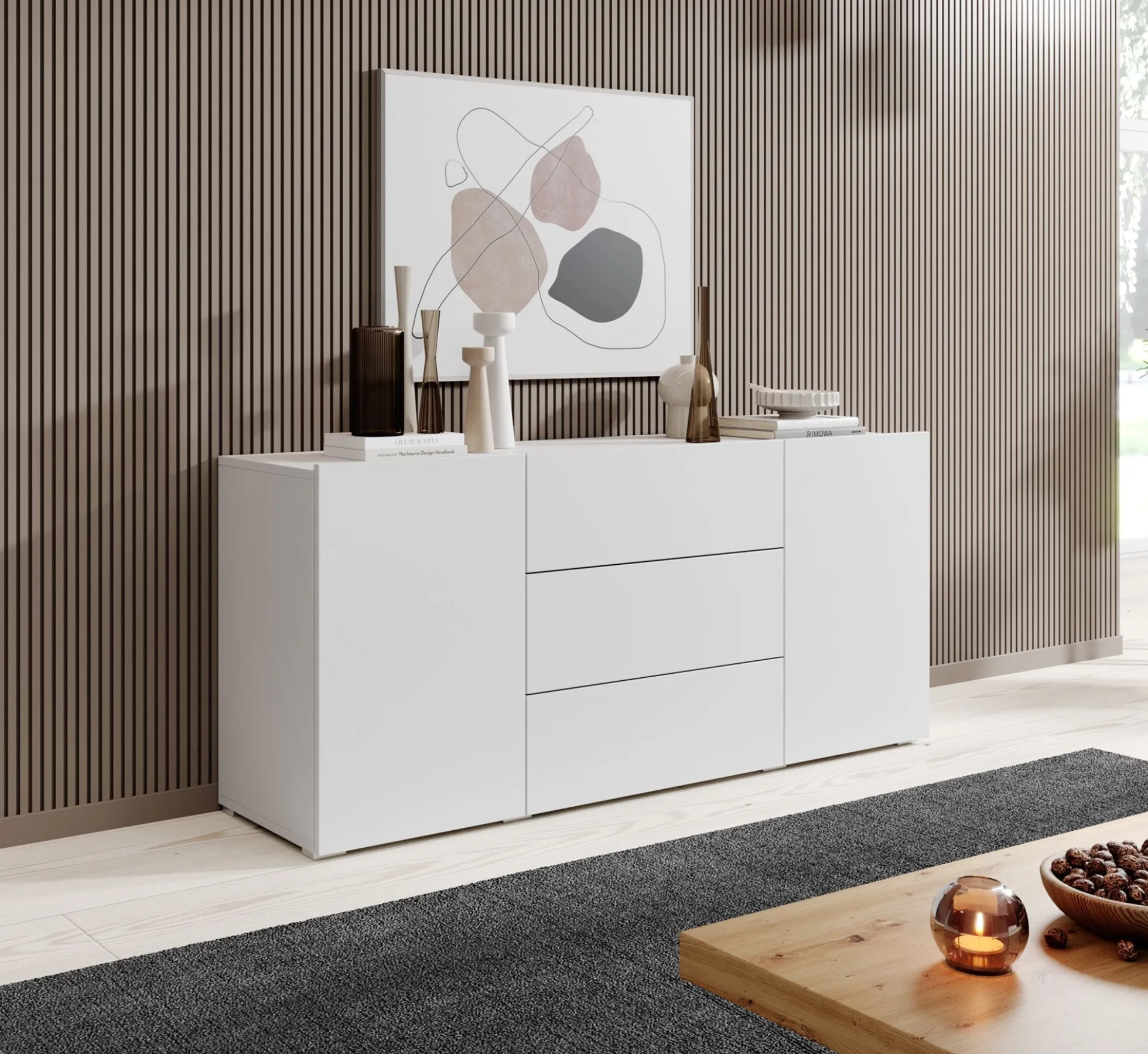 Asilento - Dressoir - Wit - 140x35x61 cm