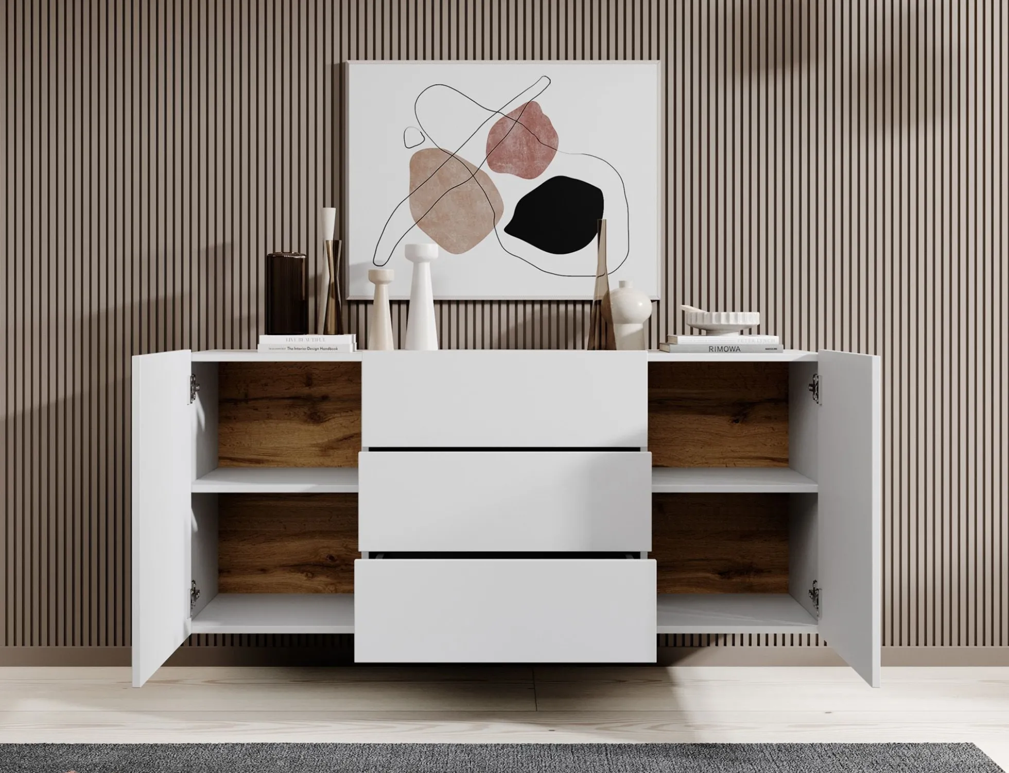 Asilento - Dressoir - Wit - 140x35x61 cm