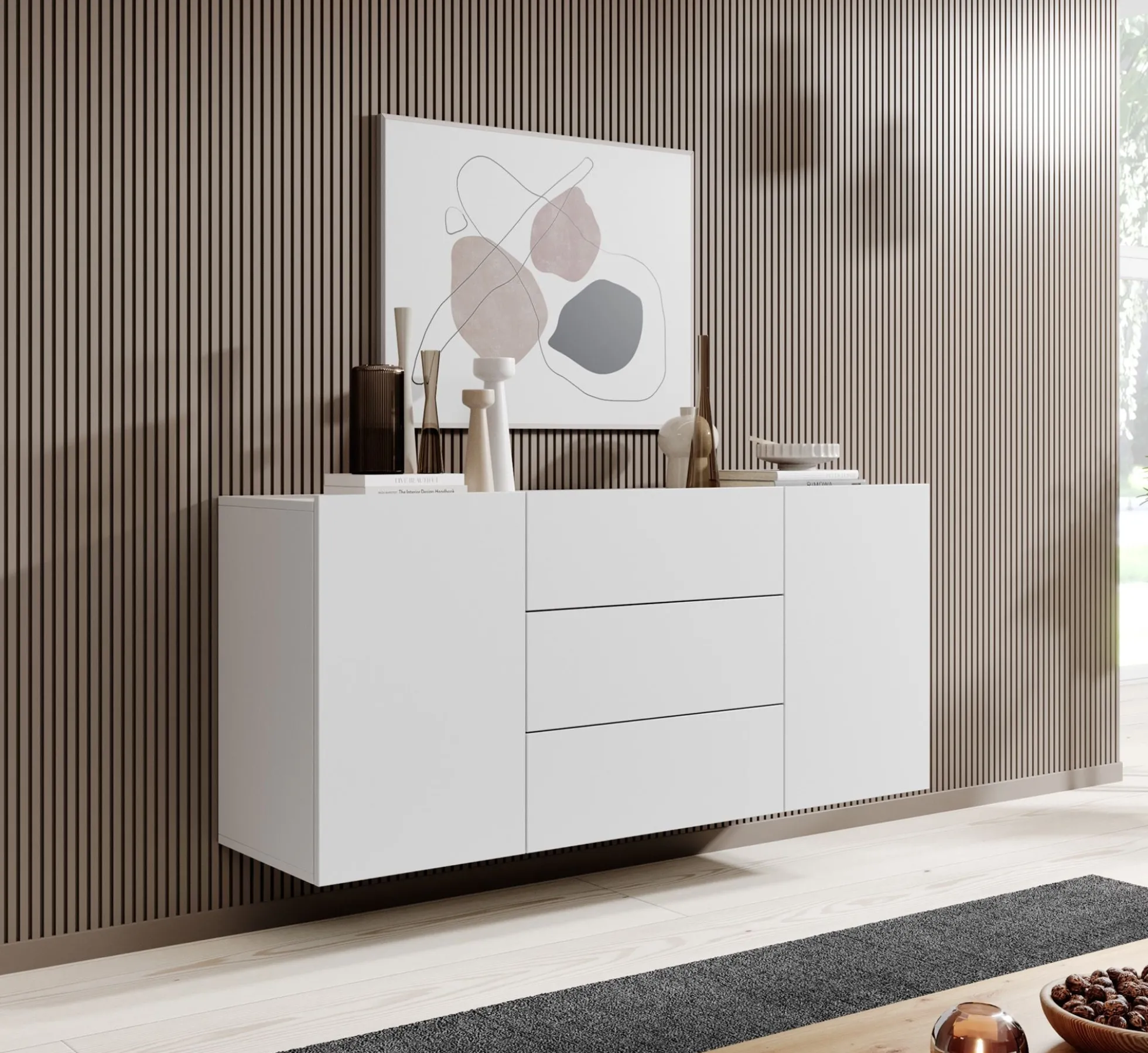 Asilento - Dressoir - Wit - 140x35x61 cm