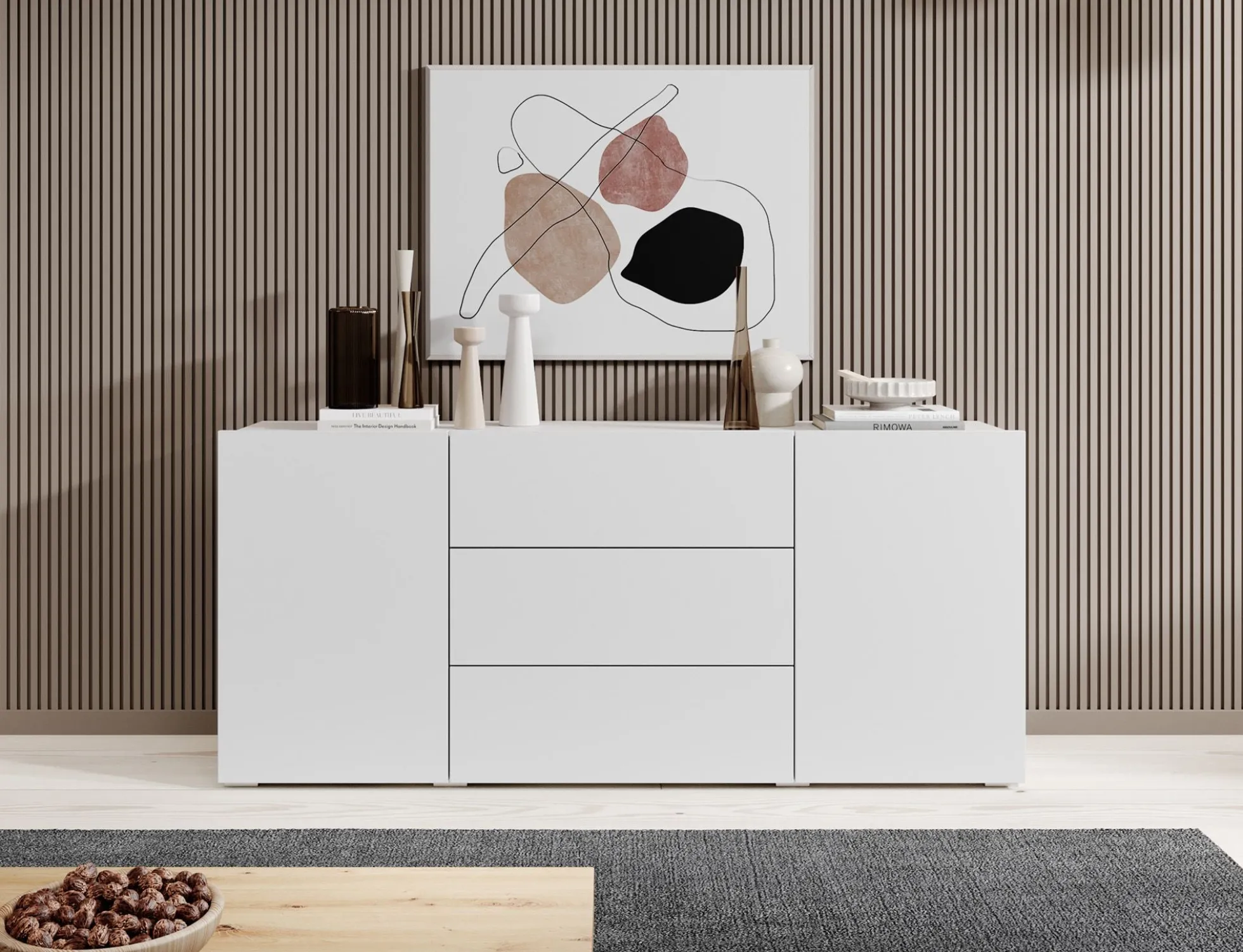 Asilento - Dressoir - Wit - 140x35x61 cm