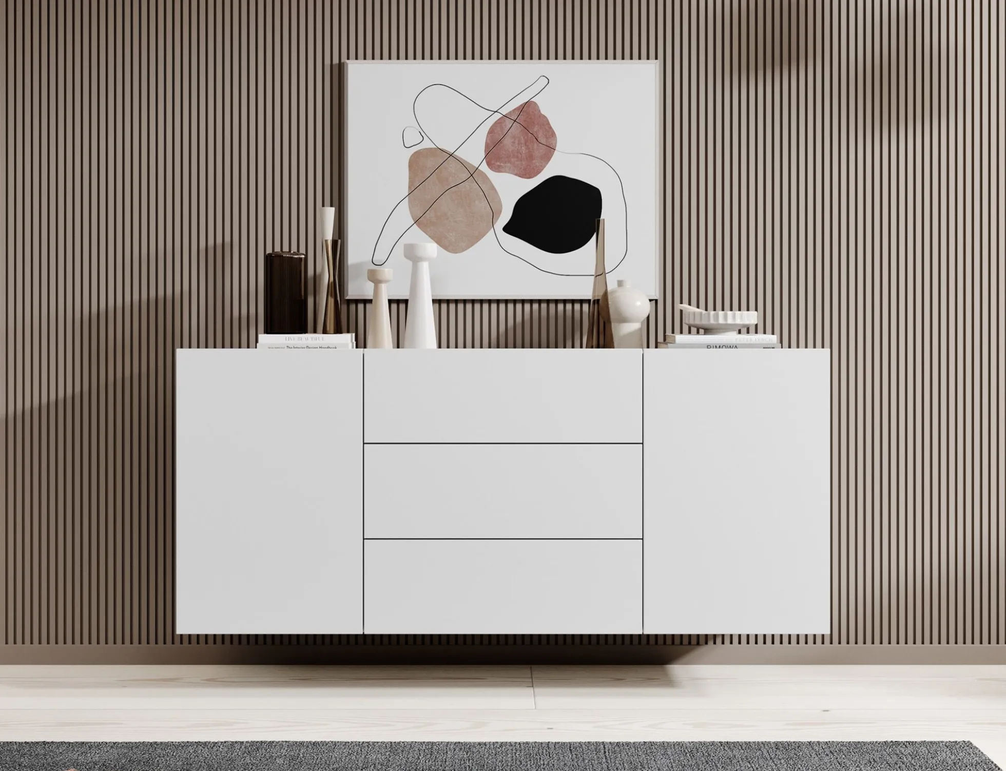 Asilento - Dressoir - Wit - 140x35x61 cm