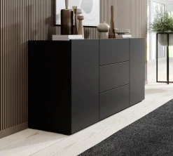 Asilento - Dressoir - Zwart - 140x35x60 cm