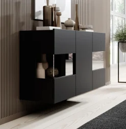 Asilento - Dressoir - Zwart - 120x35x60 cm