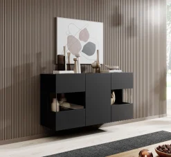 Asilento - Dressoir - Zwart - 120x35x60 cm