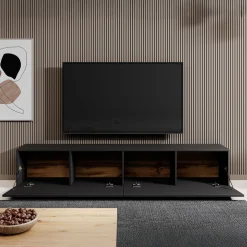 Asilento - TV-Meubel - Mat zwart - 180 cm