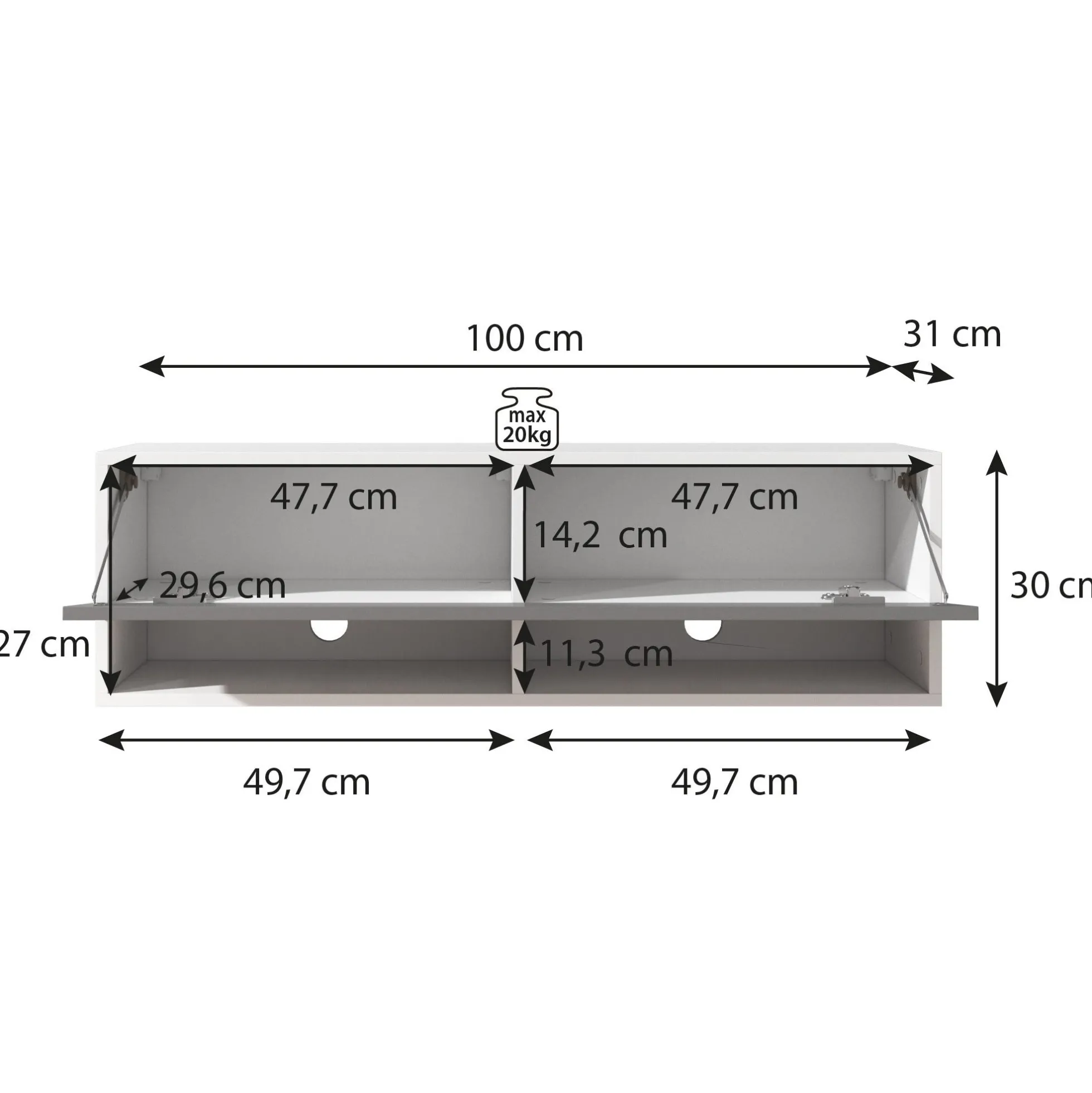 Asino - TV-Meubel - Eiken - 100 cm