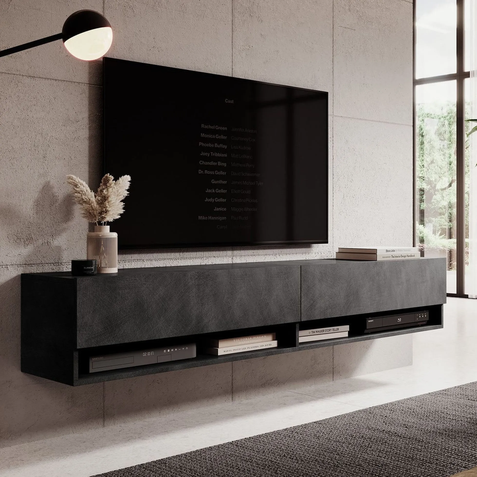 Asino - TV-Meubel - Grijs - 180 cm