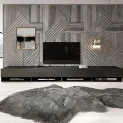 Asino - TV-Meubel - Mat zwart - 280 cm