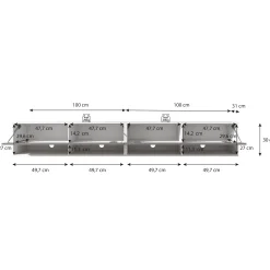 Asino - TV-Meubel - Mat zwart - 200 cm