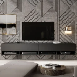 Asino - TV-Meubel - Mat zwart - 200 cm