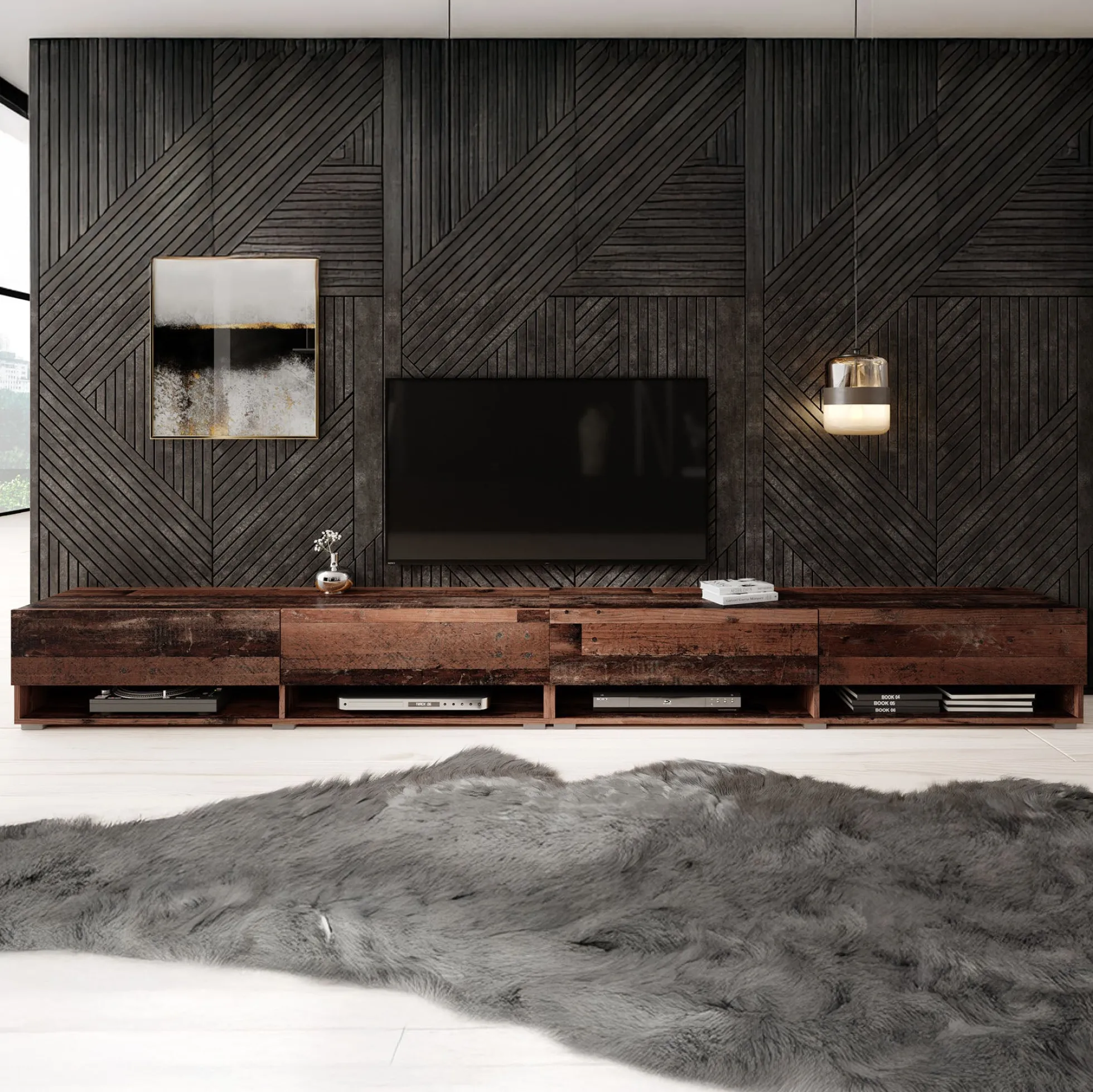 Asino - TV-Meubel - Old wood - 280 cm