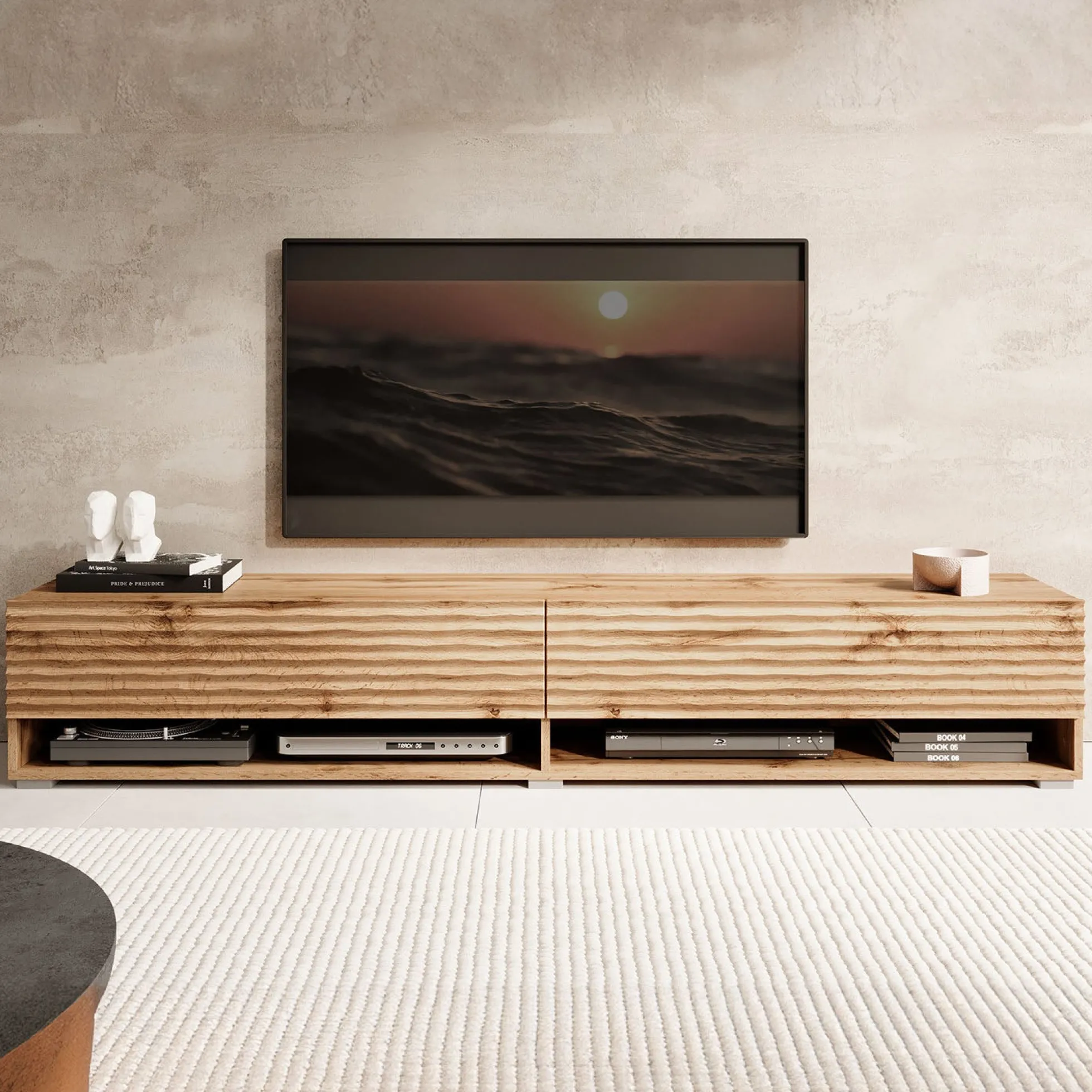 Asino - TV-Meubel - Wave eiken - 180 cm