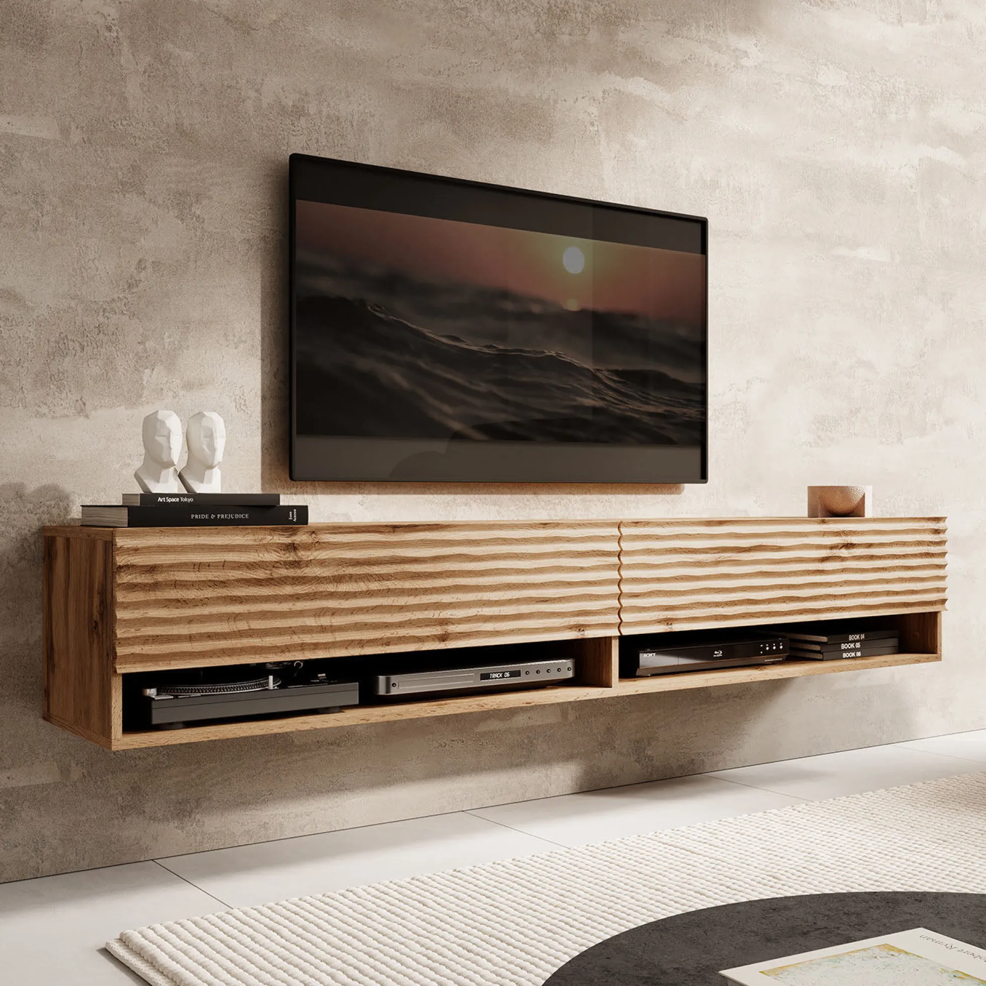Asino - TV-Meubel - Wave eiken - 180 cm