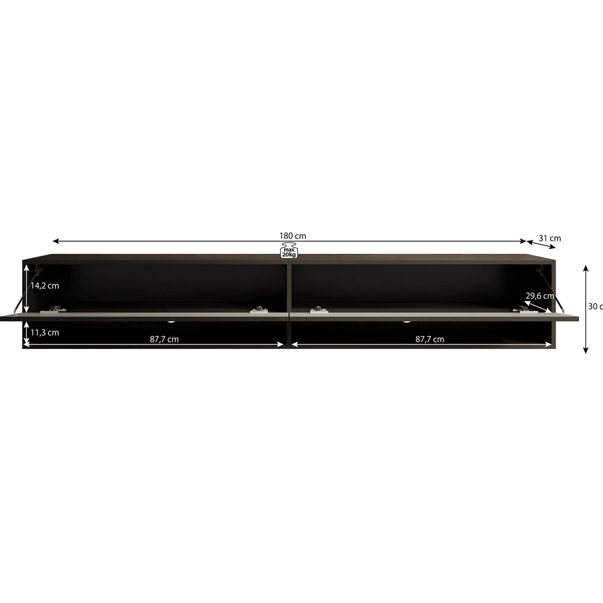 Asino - TV-Meubel - Wave eiken - 180 cm