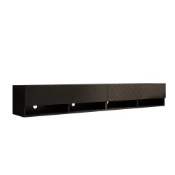 Asino - TV-Meubel - Zwart visgraat - 200x31x30 cm