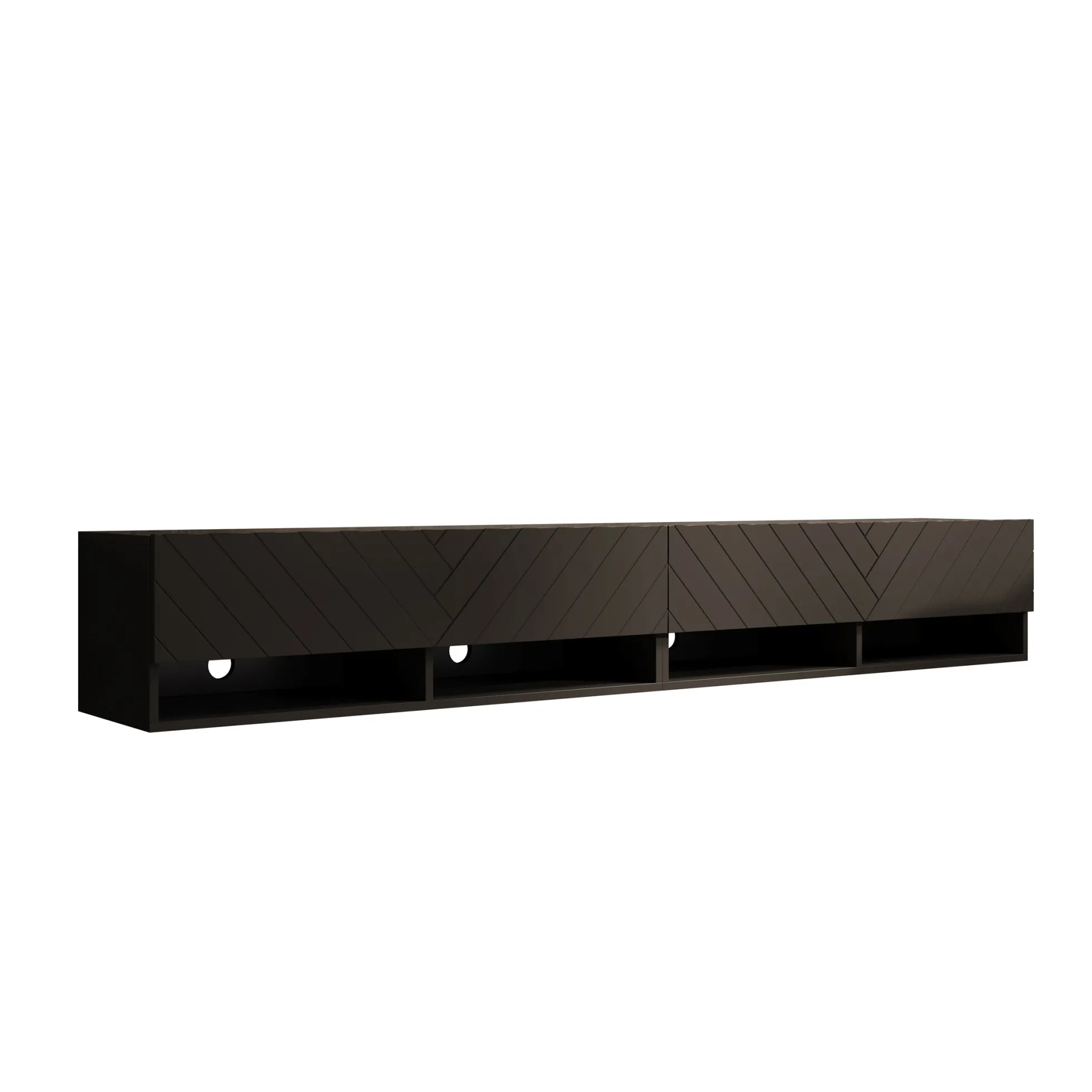 Asino - TV-Meubel - Zwart visgraat - 200x31x30 cm