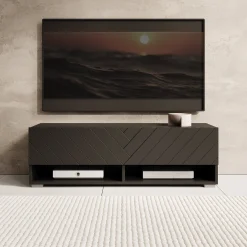 Asino - TV-Meubel - Zwart visgraat - 100x31x30 cm