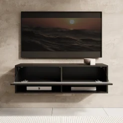 Asino - TV-Meubel - Zwart visgraat - 100x31x30 cm