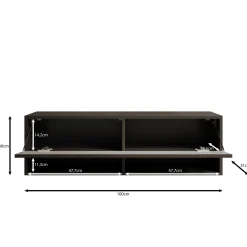 Asino - TV-Meubel - Zwart visgraat - 100x31x30 cm