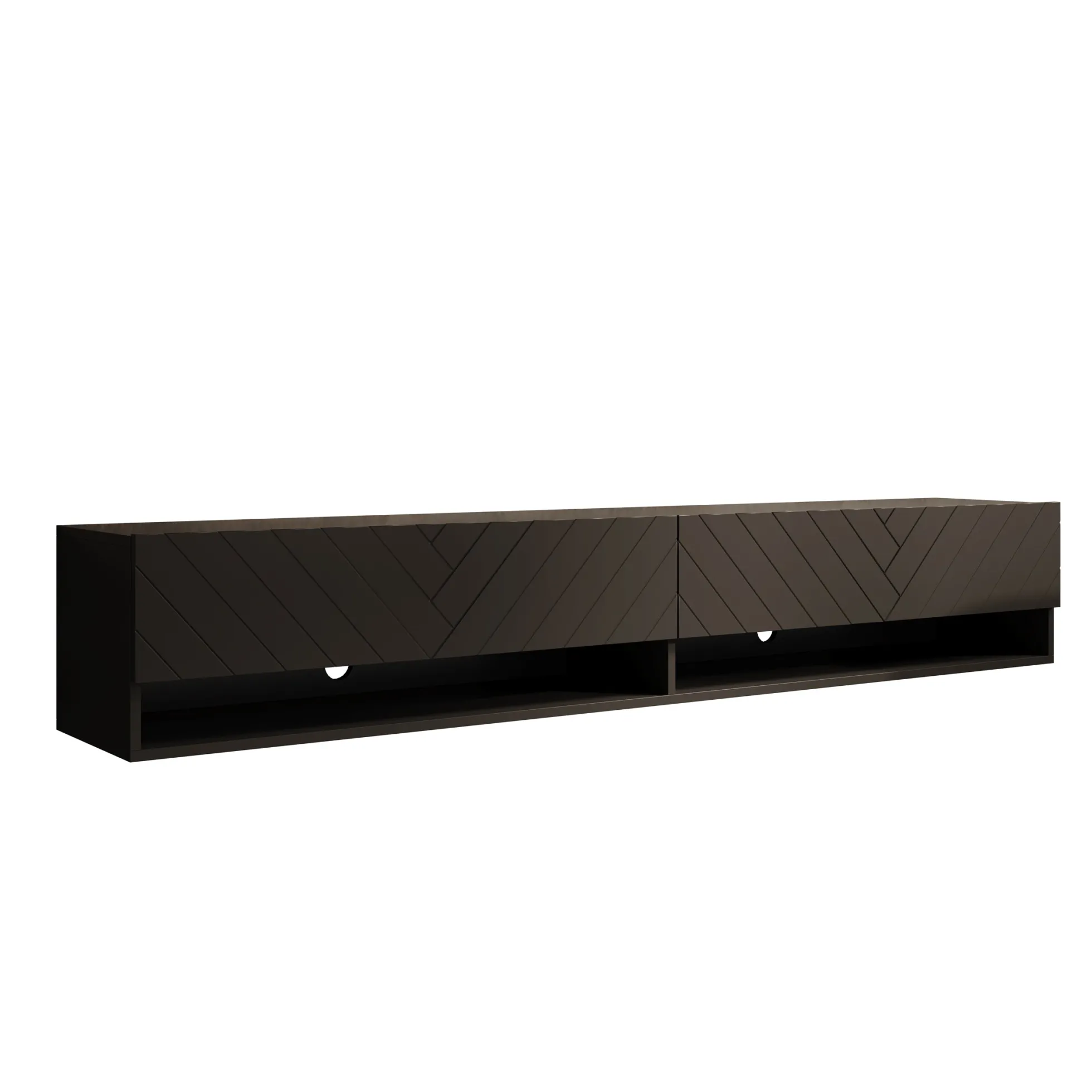 Asino - TV-Meubel - Zwart visgraat - 180x31x30 cm