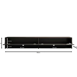 Asino - TV-Meubel - Zwart visgraat - 180x31x30 cm