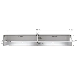 Asino - TV-Meubel met verlichting - Zwart/eiken - 180 cm