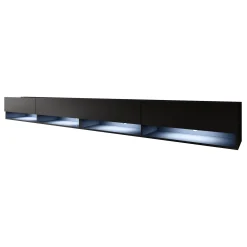 Asino - TV-Meubel met verlichting - Mat zwart - 280 cm