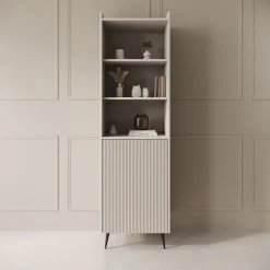 Asty - Boekenkast - Beige - 52x41x180 cm